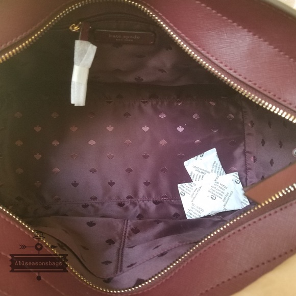 Kate spade LARGE satchel crossbody CHERRYWOOD bag - Picture 8 of 8